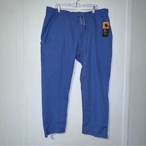 Carhartt Women's Ceil Blue Scrub Pants 2XL Petite MP1213-W Recycled Polyester